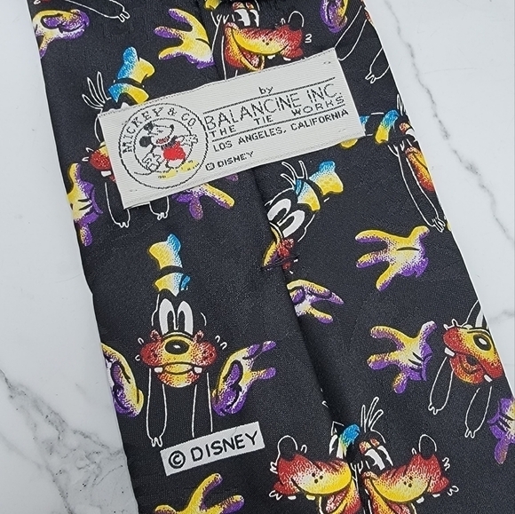 Disney | Goofy watercolors all-over print black colorful silk tie | unisex - Picture 5 of 5